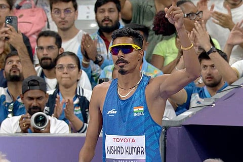 2024 Paris Paralympics: Para athlete Nishad Kumar competes in the men's high jump T47 event 